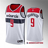 Men's Washington Wizards #9 Justin Champagnie White Association Edition Stitched Basketball Jersey Dzhi